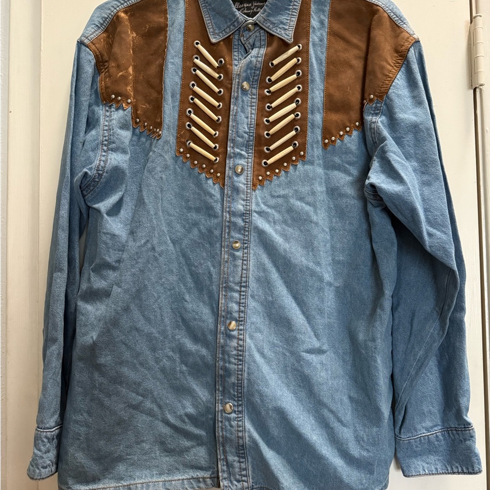 Vtg Western Passion Cowboy Rodeo Shirt Size 2 Celles Que J'aime Johnny Hallyday